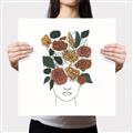 Picture of Fashion Floral Girl  _GroupedProduct_Square_Canvas_