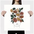 Picture of Fashion Floral Girl  _GroupedProduct_Square_Canvas_