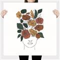 Picture of Fashion Floral Girl  _GroupedProduct_Square_Canvas_
