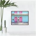 Picture of Blue Motel Suite _GroupedProduct_Rectangle_Landscape_Photography _GroupedProduct_Rectangle_Landscape_Canvas_Framed_