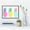 Picture of Colored three pineapples  _GroupedProduct_Rectangle_Landscape_Canvas_Framed_