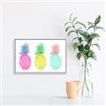 Picture of Colored three pineapples  _GroupedProduct_Rectangle_Landscape_Canvas_Framed_