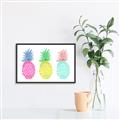 Picture of Colored three pineapples  _GroupedProduct_Rectangle_Landscape_Canvas_Framed_