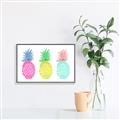 Picture of Colored three pineapples  _GroupedProduct_Rectangle_Landscape_Canvas_Framed_