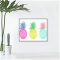Picture of Colored three pineapples  _GroupedProduct_Rectangle_Landscape_Canvas_Framed_