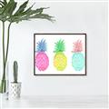 Picture of Colored three pineapples  _GroupedProduct_Rectangle_Landscape_Canvas_Framed_