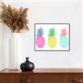 Picture of Colored three pineapples  _GroupedProduct_Rectangle_Landscape_Canvas_Framed_