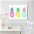 Picture of Colored three pineapples  _GroupedProduct_Rectangle_Landscape_Canvas_Framed_