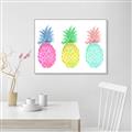 Picture of Colored three pineapples  _GroupedProduct_Rectangle_Landscape_Canvas_Framed_