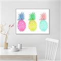 Picture of Colored three pineapples  _GroupedProduct_Rectangle_Landscape_Canvas_Framed_