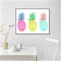 Picture of Colored three pineapples  _GroupedProduct_Rectangle_Landscape_Canvas_Framed_