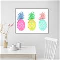 Picture of Colored three pineapples  _GroupedProduct_Rectangle_Landscape_Canvas_Framed_