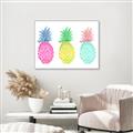 Picture of Colored three pineapples  _GroupedProduct_Rectangle_Landscape_Canvas_Framed_