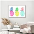 Picture of Colored three pineapples  _GroupedProduct_Rectangle_Landscape_Canvas_Framed_