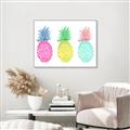 Picture of Colored three pineapples  _GroupedProduct_Rectangle_Landscape_Canvas_Framed_