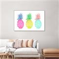 Picture of Colored three pineapples  _GroupedProduct_Rectangle_Landscape_Canvas_Framed_