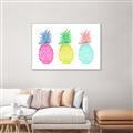 Picture of Colored three pineapples  _GroupedProduct_Rectangle_Landscape_Canvas_Framed_