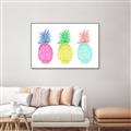 Picture of Colored three pineapples  _GroupedProduct_Rectangle_Landscape_Canvas_Framed_