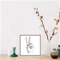 Picture of Peace Sign Hand _GroupedProduct_Square_Canvas_Framed_