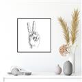 Picture of Peace Sign Hand _GroupedProduct_Square_Canvas_Framed_