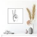 Picture of Peace Sign Hand _GroupedProduct_Square_Canvas_Framed_