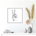 Picture of Peace Sign Hand _GroupedProduct_Square_Canvas_Framed_