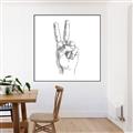 Picture of Peace Sign Hand _GroupedProduct_Square_Canvas_Framed_