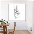 Picture of Peace Sign Hand _GroupedProduct_Square_Canvas_Framed_