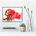Picture of Watercolor beauty African woman _GroupedProduct_Rectangle_Landscape_Canvas_Framed_