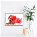 Picture of Watercolor beauty African woman _GroupedProduct_Rectangle_Landscape_Canvas_Framed_