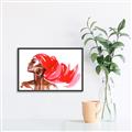 Picture of Watercolor beauty African woman _GroupedProduct_Rectangle_Landscape_Canvas_Framed_