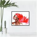 Picture of Watercolor beauty African woman _GroupedProduct_Rectangle_Landscape_Canvas_Framed_
