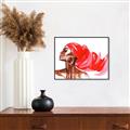 Picture of Watercolor beauty African woman _GroupedProduct_Rectangle_Landscape_Canvas_Framed_