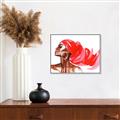 Picture of Watercolor beauty African woman _GroupedProduct_Rectangle_Landscape_Canvas_Framed_