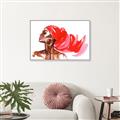 Picture of Watercolor beauty African woman _GroupedProduct_Rectangle_Landscape_Canvas_Framed_