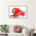 Picture of Watercolor beauty African woman _GroupedProduct_Rectangle_Landscape_Canvas_Framed_