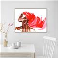 Picture of Watercolor beauty African woman _GroupedProduct_Rectangle_Landscape_Canvas_Framed_