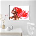 Picture of Watercolor beauty African woman _GroupedProduct_Rectangle_Landscape_Canvas_Framed_