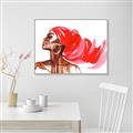 Picture of Watercolor beauty African woman _GroupedProduct_Rectangle_Landscape_Canvas_Framed_