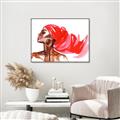 Picture of Watercolor beauty African woman _GroupedProduct_Rectangle_Landscape_Canvas_Framed_