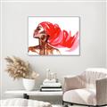 Picture of Watercolor beauty African woman _GroupedProduct_Rectangle_Landscape_Canvas_Framed_