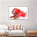 Picture of Watercolor beauty African woman _GroupedProduct_Rectangle_Landscape_Canvas_Framed_