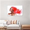 Picture of Watercolor beauty African woman _GroupedProduct_Rectangle_Landscape_Canvas_Framed_