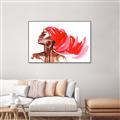 Picture of Watercolor beauty African woman _GroupedProduct_Rectangle_Landscape_Canvas_Framed_