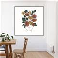 Picture of Fashion Floral Girl  _GroupedProduct_Square_Canvas_Framed_