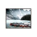 Picture of Mountain Boat Dock _GroupedProduct_Rectangle_Landscape_Photography _GroupedProduct_Rectangle_Landscape_Canvas_Framed_