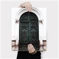 Picture of Green wooden door _GroupedProduct_Rectangle_Portrait_Photography _GroupedProduct_Rectangle_Portrait_Canvas_