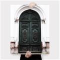 Picture of Green wooden door _GroupedProduct_Rectangle_Portrait_Photography _GroupedProduct_Rectangle_Portrait_Canvas_
