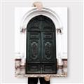 Picture of Green wooden door _GroupedProduct_Rectangle_Portrait_Photography _GroupedProduct_Rectangle_Portrait_Canvas_