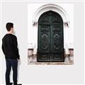 Picture of Green wooden door _GroupedProduct_Rectangle_Portrait_Photography _GroupedProduct_Rectangle_Portrait_Canvas_